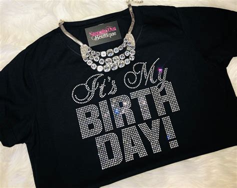 Check out our birthday bling tshirts selection for the very best in unique or custom, handmade pieces from our t-shirts shops. . Birthday bling shirts